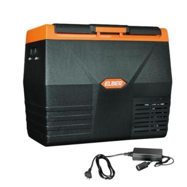 Imagem de Geladeira Portátil Elber Black Line 35 Litros Preta 12v 24v + Fonte 110v 220v (Kit)