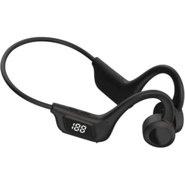Imagem de Fone De Ouvido Sem Fio Bluetooth 5.0 Wireless com haste atrás da cabeça Resistente A Água Impermeável Espaço Para Cartão De Memória Para Treino Academia Esportes Cor Preto LINHA PREMIUM DUPIN (PRETO)