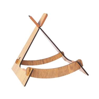 Imagem de Amagogo Suporte de chão de madeira para violão, suporte prático com tubo de silicone, para violino, para violino acústico, banjo clássico, Cor de Madeira Escura