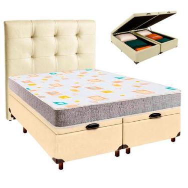 Imagem de Conjunto Cama Box Bau Blindado Casal + Colchão D20 D20 Inducol + Cabec