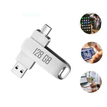 Imagem de Pen drive 128gb ponta dupla Tipo C e USB para Celular, Notebook, PC e 