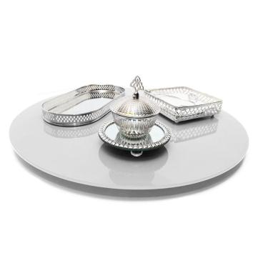 Imagem de Prato Giratório 55Cm De Vidro Temperado 8Mm Cor Branco