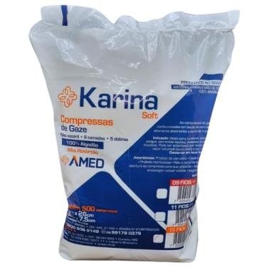Imagem de Kit 2 Compressa de Gaze 11 Fios 8 Camadas 5 Dobras Pacotes Com 500 Unidades, 7,5cm