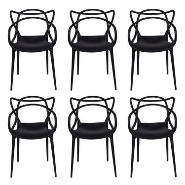 Imagem de Kit com 6 Cadeiras para Sala de Jantar Allegra Solna Preto