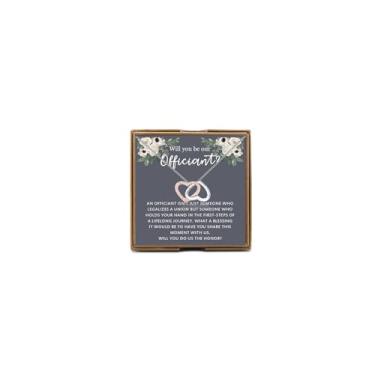 Imagem de OKEYCH Best Friend Bestie Gift Will You Be Our Officiant Necklace Wedding Officiant Proposal Jewelry Bridal Party Gift, Metal, Liga metálica.