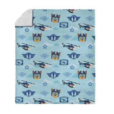 Imagem de Nickelodeon Patrulha Canina oficialmente licenciado Chase Rescue Cobertor de seda ultramacia sherpa, 127 x 152 cm