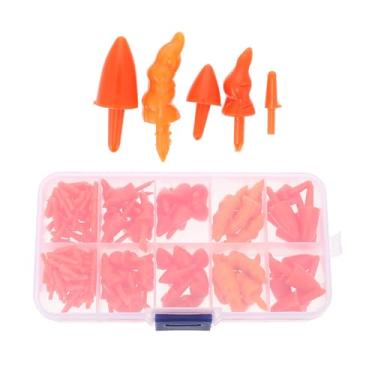 Imagem de Ciieeo 160 peças de narizes artesanais de boneco de neve em miniatura, nariz de cenoura de plástico para bonecas de boneco de neve DIY, laranja, 3,5 cm