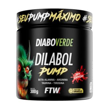 Imagem de Dilabol Pump Pré Treino Pote 300g Ftw Diabo Verde,  Frutas Amarelas