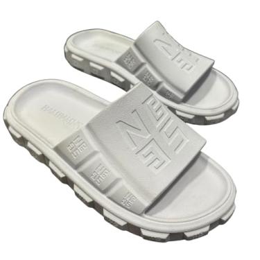 Imagem de Chinelo Slide Casual Confortável Unisex | Sandália Leve, Macia e Estilosa para Dia a Dia (Branco, BR, Adulto, Faixa Numérico, 43, 44)