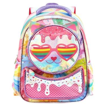 Imagem de Mochila De Costas Escolar Infantil Estampa Candy Cat Meninas