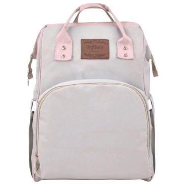 Imagem de Mochila Maternidade Griff Baby Essence Cinza E Rosa - Mave Baby