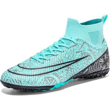 Imagem de Tênis de futebol masculinos de futebol com pontas longas, couro e borr