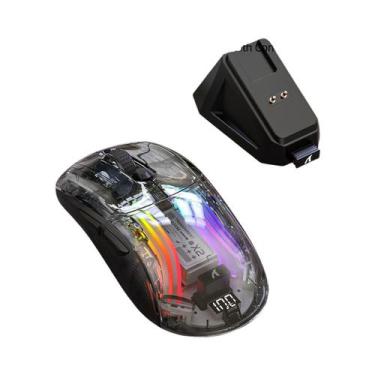 Imagem de Mouse Gamer Sem Fio RGB Silent Click Attack Shark X2 pro Tri-Mode Blue