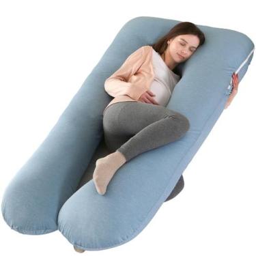 Imagem de Almohada de Embarazo Amagoing en Forma de U con Funda Fresca y Soporte