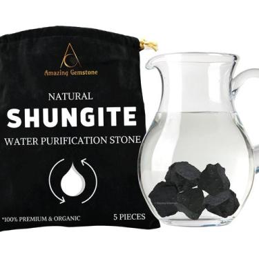 Imagem de Pedras de shungite cruas, pedras preciosas incríveis de 30-70 mm, 5 pe