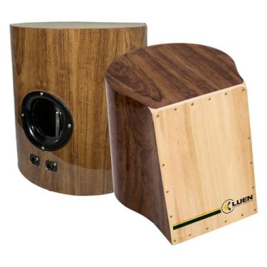 Imagem de Cajon Eletroacustico Drum Jumbo Folheado Imbuia Natural 2 Saidas Xlr - Brasil - Luen