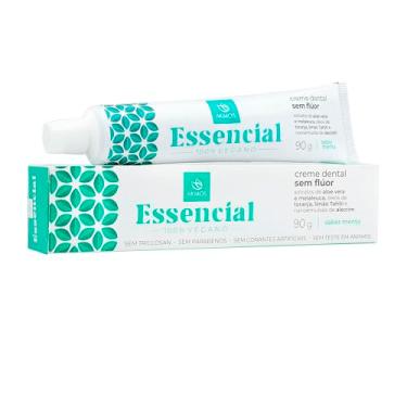 Imagem de Creme Dental Natural Vegano Akmos Essencial 90g, Sabor Menta, com Óleos Essenciais e Aloe Vera, Sem Flúor
