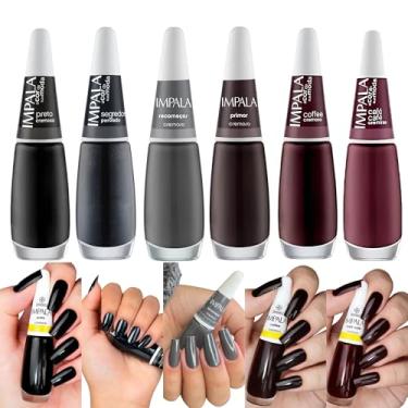 Imagem de Kit 6 Esmaltes Impala Impala Tons Escuros 8ml; (Kit 6 Esmaltes Completo)