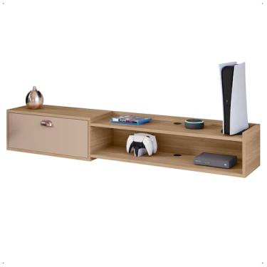 Imagem de Rack Bancada Parede Home Supremo TV 55 Polegadas Nicho Porta Puxador Concha Sala Quarto Moderno - Lojas RPM (Hanover/Fendi)