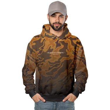 Imagem de Moletom Yep Grosso Camuflado Laranja com Marrom com Capuz-Masculino