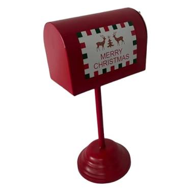 Imagem de Ioensy Caixa de correio do Papai Noel, porta-jornais, caixa de correio vermelha para escritório, portão, casa, área externa