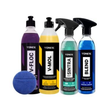 Imagem de Kit Vonixx Blend Spray Carro Claro  VFloc  VMol  Sintra Fast Todos 500