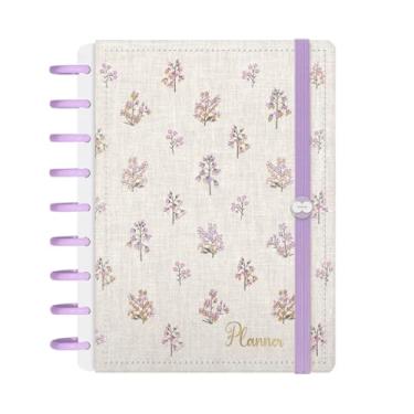Imagem de Planner Iscool Disc Permanente Entrepontos Floral Rosa e Lilás 17x23cm