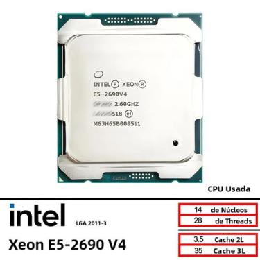 Imagem de Intel Xeon E5-2690V4 Usado E5 2690 v4 2,6 GHz - Quatorze núcleos 35M 1