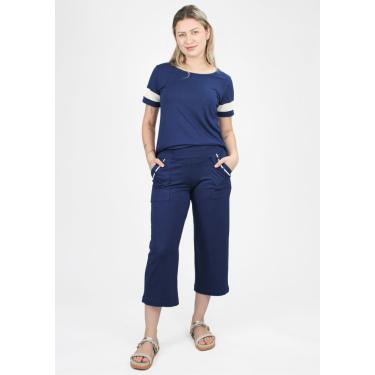 Imagem de Calça Pau a Pique Pantacourt Azul