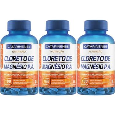 Imagem de Kit 3X Cloreto de Magnésio PA - 100 Comprimidos - Catarinense Nutrição-Masculino