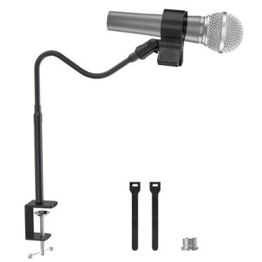 Imagem de Suporte de microfone ZealSound Flexible Gooseneck 48 cm com clipe
