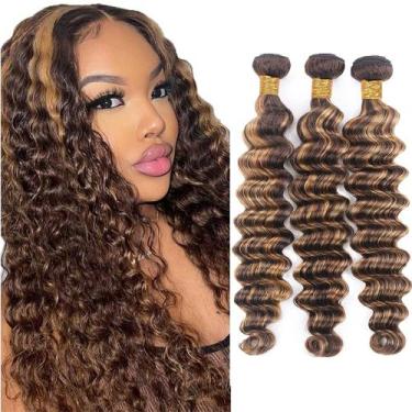 Imagem de Pacotes de cabelo Freiuoke Deep Wave Brazilian Remy 3 pacotes