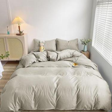 Imagem de Capa Duvet Percal para Edredom Casal 220x240cm - Bege C/ Zíper - FASTL