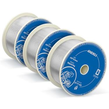 Imagem de ANDELI Fio de solda de núcleo de fluxo sem gás, E71TGS 0,89 cm de diâmetro 0,9 kg Fio de solda Mig de baixo respingo (fio com núcleo de fluxo, 0,9 kg, 0,035 pol pacote com 3)