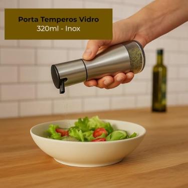 Imagem de Porta Temperos Vidro 320ml - Inox