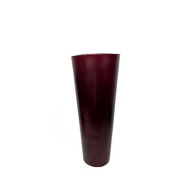 Imagem de Vaso Marmorizado Grande Polietileno Decorativo Polido Moderno Coluna Ibiza Luxo Casa Decoração(Rubi Marmorizado)