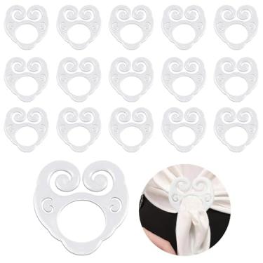 Imagem de 16 peças de clipe de gravata de camiseta feminina, clipe sem rosto, clipe de gravata para camiseta com ajuste apertado fivela decorativa clipe de cinto bainha bainha de roupas borda de canto (branco)