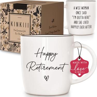 Imagem de Caneca de café divertida feliz aposentadoria presentes para mulheres, Happy Retirement "A Wise Woman Once Said" Canecas presente para avó aposentada mãe irmã professora enfermeira colega de trabalho