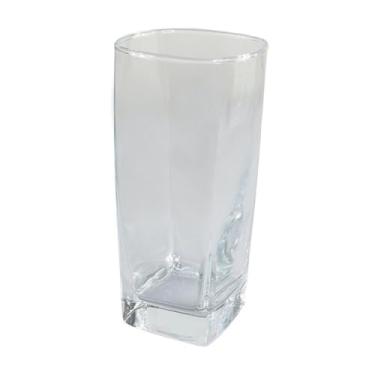 Imagem de Conjunto de 6 Copos Quadrados Vidro Transparente, 320ml, 13,5 x 6,5cm, para Água, Refrigerante e Suco, Estilo Luxuoso Moderno