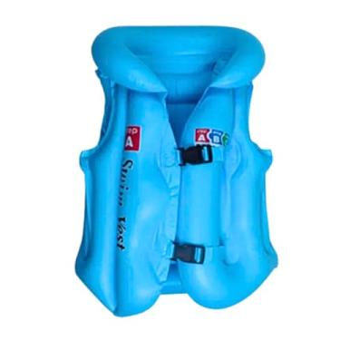 Imagem de Colete Salva Vidas Infantil Boia Inflável Criança Piscina Praia Flutuado Verão (AZUL)