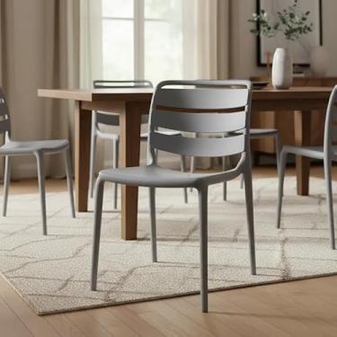 Imagem de Kit com 4 Cadeiras Lisboa, Sem Braço, Conjunto de Cadeiras para Sala de Jantar (cinza)