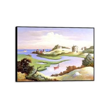 Imagem de Zeichn8u Thomas Hart Benton Impressões em tela da casa de minha mãe pinturas famosas arte de parede Thomas Hart Benton pôster decoração de casa para quarto sala de estar escritório 100 x 70 cm (33 x