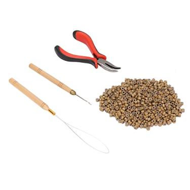 Imagem de Fafeicy Kit de Ferramentas de Extensão de Cabelo Com 200 Unidades de Anéis e Alicates de Silicone, Acessórios de Estilo Profissional para Salão de Beleza, Uso Doméstico, Alumínio Leve, Portátil (7# 1000pcs anéis de silicone)