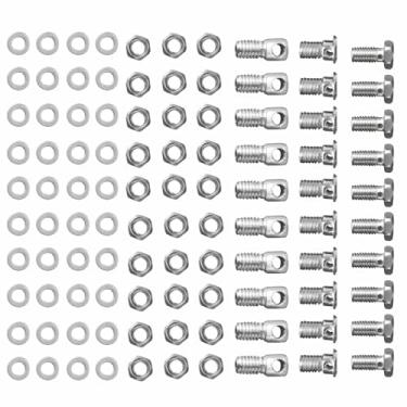 Imagem de Lotatheta Grampo regulador de cabo de bicicleta, parafuso de bicicleta, porcas ajustadoras de borrão, cabo de arruela, parafuso de ancoragem, batente de fio para MTB Road Mountain Bike, 10 peças cada