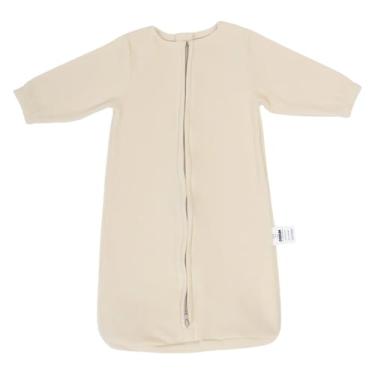 Imagem de Saco de Dormir Bebe com Manga em Tecido Soft com Zíper Invertido (Bege, P)