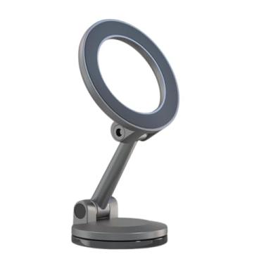 Imagem de Suporte magnético para telefone para carro, suporte magnético para carro - Suporte para telefone com painel giratório de 360 ​​graus em liga de zinco,Suporte de telefone dobrável para painel para todo
