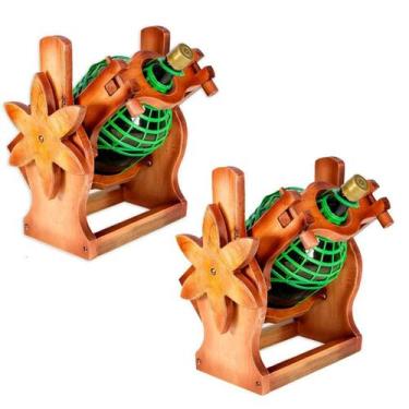 Imagem de Kit 2 Suporte De Garrafão Delenha Decor - Cor Mogno