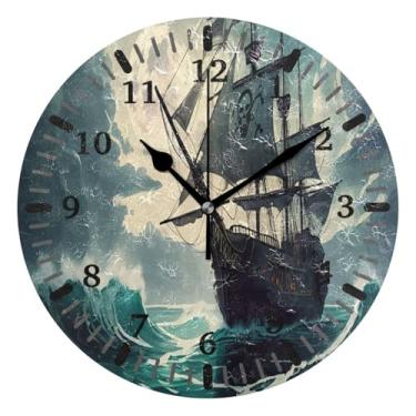 Imagem de CEBUGI Relógio de parede grande operado por bateria relógios redondos silenciosos sem tique-taque relógios de parede para cozinha, banheiro, quarto, escritório, decoração 25,4 cm