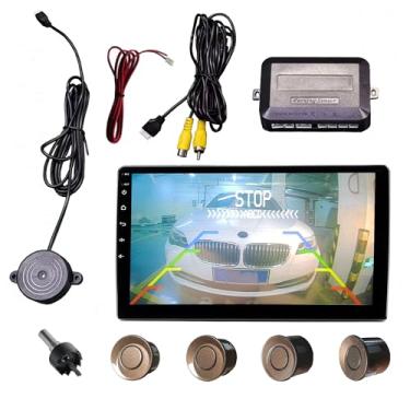 Imagem de SANDETOUN Kit de sensor de estacionamento kit de sensor de reserva sensor reverso para carro 18 opções de cores para sondas ajustável alarme volume profissional sensor de reversa para carro assistente