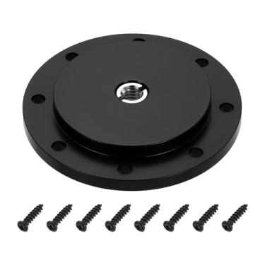 Imagem de PATIKIL Suporte adaptador de tripé de rosca de 3/20.3 cm, 50 mm de diâmetro, flange de liga de alumínio, placa de montagem em tripé com parafusos adaptadores de 1/10.2 cm para monitor de luz flash